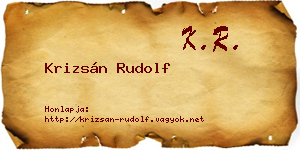Krizsán Rudolf névjegykártya