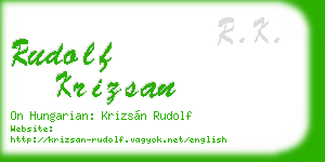 rudolf krizsan business card